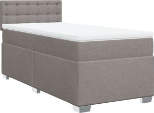 vidaXL vidaXL Łóżko kontynentalne z materacem, taupe, tkanina, 80x200 cm 3