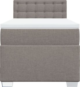 vidaXL vidaXL Łóżko kontynentalne z materacem, taupe, tkanina, 80x200 cm 6