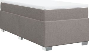 vidaXL Łóżko kontynentalne z materacem, taupe, tkanina, 80x200 cm 2