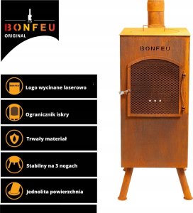 Palenisko ogrodowe Rojaplast BONFEU KOMINEK OGRODOWY BONCARRÉ RDZAWY 2