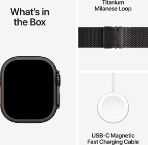 Smartwatch Apple Watch Ultra 2 GPS + Cellular 49mm Black Titanium Case Milanese Loop Czarny (MX5U3)(MX5V3) 3