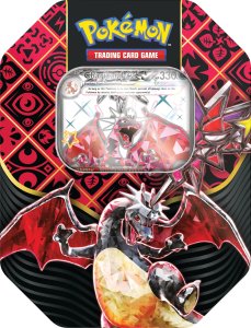 Pokemon Pokemon TCG Paldean Fates Tin Charizard puszka 4 boostery + promo ORYGINALNE KARTY 1