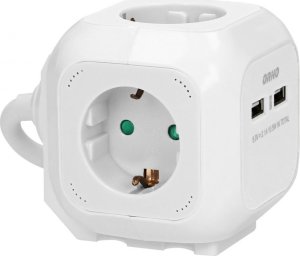 Orno ORNO FRONT CUB 4x2P+Z, 2xUSB, 1.4M, WHITE 1