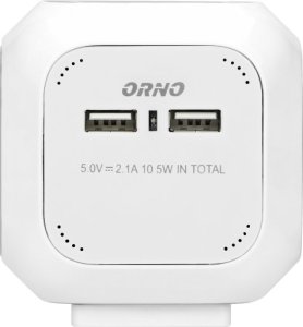 Orno ORNO FRONT CUB 4x2P+Z, 2xUSB, 1.4M, WHITE 3