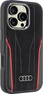 Audi Audi Genuine Leather MagSafe iPhone 16 Pro 6.3" czarno-czerwony/black-red hardcase AU-TPUPCMIP16P-R8/D3-RD 2