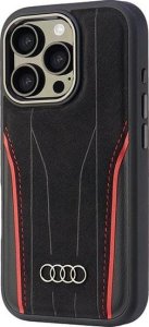 Audi Audi Genuine Leather MagSafe iPhone 16 Pro 6.3" czarno-czerwony/black-red hardcase AU-TPUPCMIP16P-R8/D3-RD 3