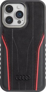 Audi Audi Genuine Leather MagSafe iPhone 16 Pro 6.3" czarno-czerwony/black-red hardcase AU-TPUPCMIP16P-R8/D3-RD 9