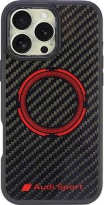 Audi Audi Carbon Fiber Sport Red Circle MagSafe iPhone 16 Pro Max 6.9" czarny/black hardcase AUS-TPUPCMIP16PM-RSQ/D5-BK 1