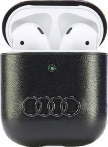 Audi Audi Leather Big Logo AirPods 1/2 cover   czarny/black AU-AP-GT/D3-BK 2