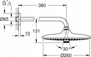 Zestaw prysznicowy Grohe Shower head and holder set Grohe Euphoria 260, 26459000, chrome 2