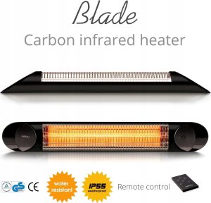 Sunred Infraraudonųjų spindulių šildytuvas Veito BLADE S (juodas, 2500W) 7