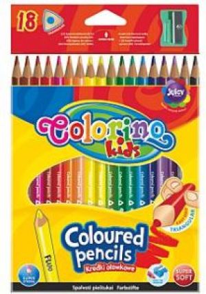 Patio Kredki trójkątne 18 kolorów Colorino Kids z temperówką 1