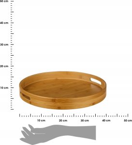 5five Taca bambusowa z rączkami, Ø 40 cm 3
