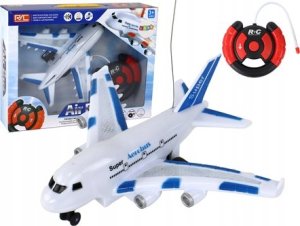 LeanToys Samolot RC Zdalnie Sterowany Biały Aerobus Pilot Światła Dźwięki 1