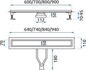Rea Odpływ Liniowy REA Neox Superflow STAL SZCZOTKOWANA 60 9