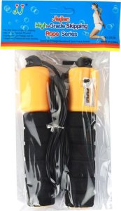 Skakanka sportowa LeanToys Skakanka Czarno-Żółta Z Licznikiem 280 cm Regulacja Fitness 3