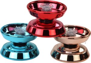 LeanToys Yoyo Aluminiowe Klasyczne Jojo Niebieski Złoty Czerwony 2