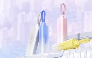 Powerbank Vention 5000mAh FHWR0 20W + kabel USB-C do lightning (różowy) 2