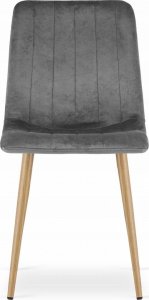 Leobert Krzesło LAVA - ciemny szary aksamit / nogi kolor drewna x 1 2