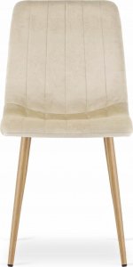Leobert Krzesło LAVA - jasny beż aksamit / nogi kolor drewna x 1 2
