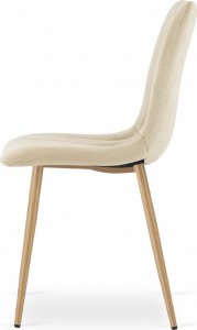 Leobert Krzesło LAVA - jasny beż aksamit / nogi kolor drewna x 1 3