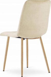 Leobert Krzesło LAVA - jasny beż aksamit / nogi kolor drewna x 1 4