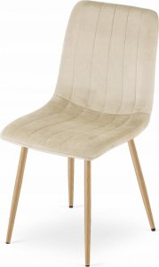 Leobert Krzesło LAVA - jasny beż aksamit / nogi kolor drewna x 1 7