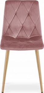 Leobert Krzesło LIBRA - różowy aksamit / nogi kolor drewna x 1 2
