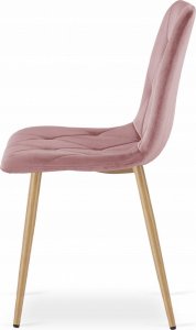 Leobert Krzesło LIBRA - różowy aksamit / nogi kolor drewna x 1 3