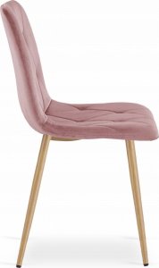 Leobert Krzesło LIBRA - różowy aksamit / nogi kolor drewna x 1 4