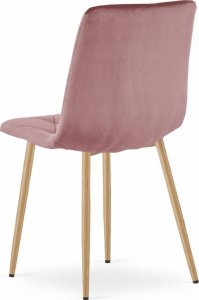 Leobert Krzesło LIBRA - różowy aksamit / nogi kolor drewna x 1 6