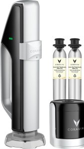 Coravin Coravin Sparkling is the sparkling wine preservation system that allows you to open a bottle one weekend, then finish it at brunch the next. 1