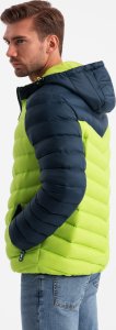 Kurtka męska Ombre Nylonowa pikowana kurtka męska w stylu sportowym  limonkowa V4 OM-JALP-0185 XXL 6