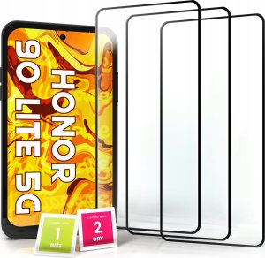 Hello Case 3-PAK Szkło Hartowane do Honor 90 Lite 5G (na cały ekran, 9H, ochronne 5D) 1