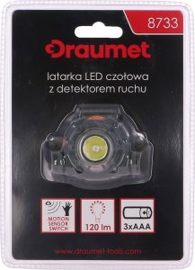 Latarka czołowa DRAUMET DRAUMET Latarka LED czołowa z detektorem ruchu 120lm one size 3