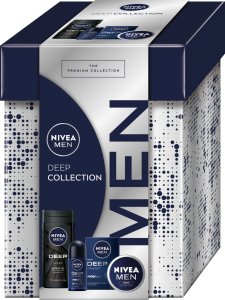 Alkotest NIVEA_SET Deep Collection krem uniwersalny 75ml + antyperspirant roll-on 50ml + żel pod prysznic 250ml + woda po goleniu 100ml 1