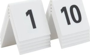 Securit Bordskilt Securit nr 1-10 5x4x5 cm Akryl Hvid,10 stk/ps - (10 stk.) 1