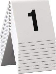 Securit Bordskilt Securit nr 1-10 5x4x5 cm Akryl Hvid,10 stk/ps - (10 stk.) 2