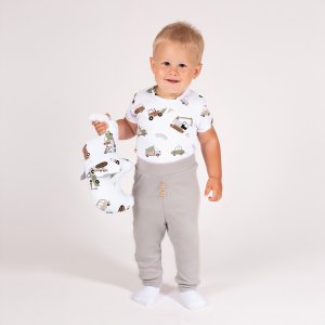 NICOL Spodnie niemowlęce bawełniane dla chłopca popielate Nicol Toys 74 1