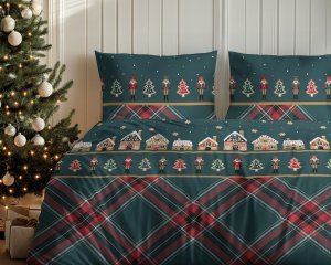Detexpol  Pościel 160 x 200 3cz Świąteczna Flanela Bawełna Laura 4940A 4