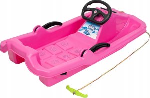 Enero SANKI PLASTIKOWE Z HAMULCEM I KIEROWNICĄ ADAŚ 84x43x25CM RÓŻOWE 3