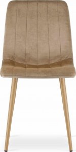 Leobert Krzesło LAVA - brązowy aksamit / nogi kolor drewna x 3 4
