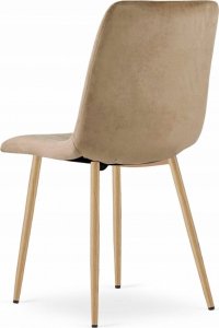 Leobert Krzesło LAVA - brązowy aksamit / nogi kolor drewna x 3 6