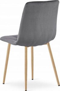 Leobert Krzesło LIBRA - ciemny szary aksamit / nogi kolor drewna x 4 7