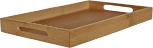 Household Bambusowa Taca Śniadaniowa z Uchwytami 38x25x4 cm 3