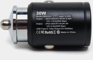 Ładowarka Hello Case Ładowarka Samochodowa Zapalniczka USB   USB C 30W (Szybka, Mocna, Czarna) 6