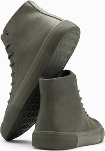 Ombre Wysokie buty męskie trampki z gumowym noskiem  oliwkowe V4 OM-FOSH-0138 45 5