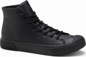 Ombre Wysokie buty trampki męskie z gumowym noskiem  czarne V6 OM-FOSH-0138 44 1