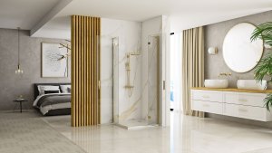 Rea Kabina Prysznicowa REA Hugo Double 80x90 Złota Szczotkowana 5