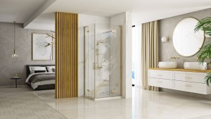 Rea Kabina Prysznicowa REA Hugo Double 80x100 Złota Szczotkowana 2